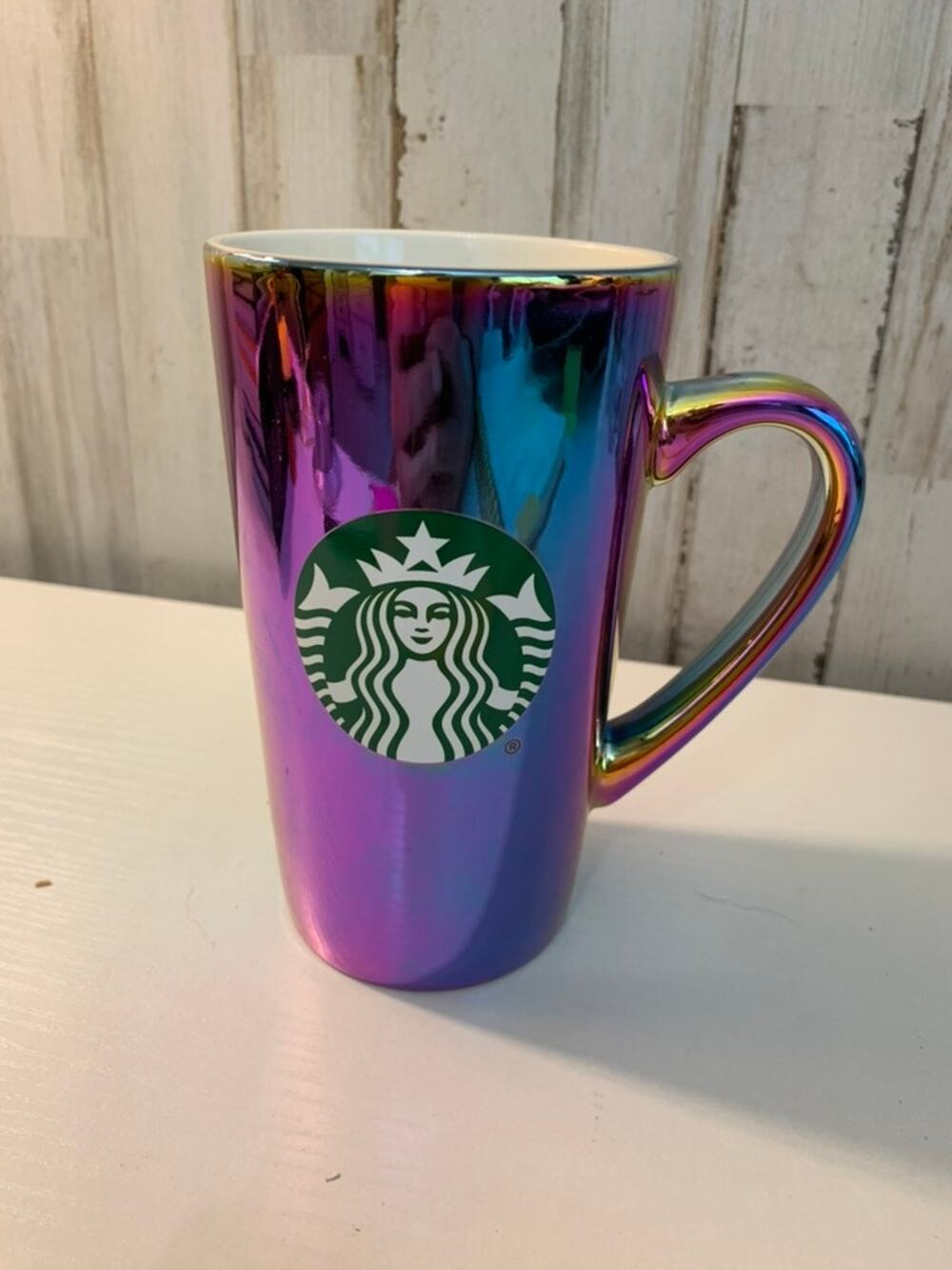 Starbucks 2022 Holiday Iridescent Rainbow Holographic Mug 16 oz Tall